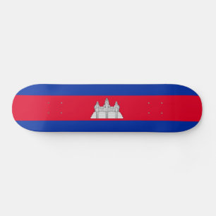 Patriotic Cambodia Flag Skateboard