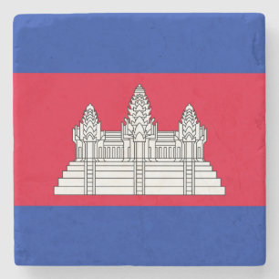 Patriotic Cambodia Flag Stone Coaster