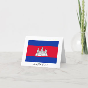 Patriotic Cambodia Flag Thank You Card