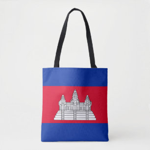Patriotic Cambodia Flag Tote Bag