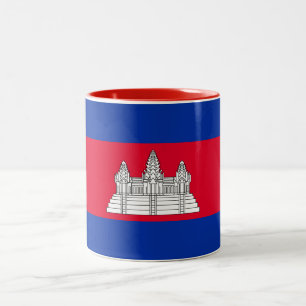 Patriotic Cambodia Flag Two-Tone Coffee Mug