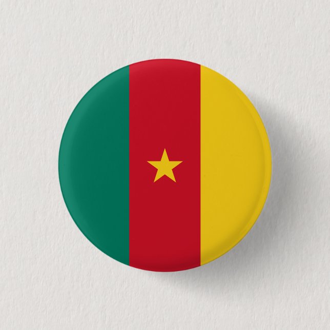 Patriotic Cameroon Flag 3 Cm Round Badge (Front)