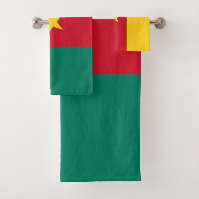 Patriotic Cameroon Flag Bath Towel Set (Insitu)