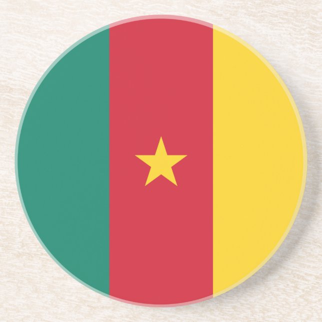 Patriotic Cameroon Flag Coaster (Front)