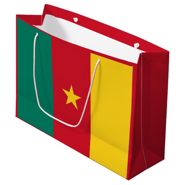 Patriotic Cameroon Flag Large Gift Bag (Front Angled)