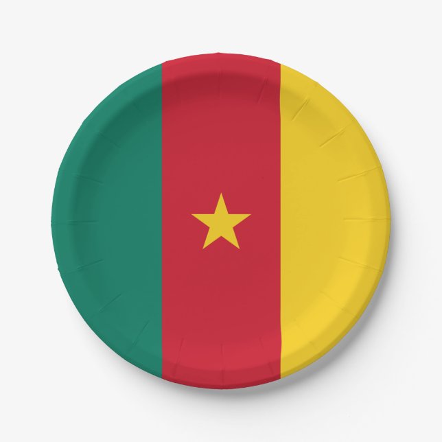 Patriotic Cameroon Flag Paper Plate (Front)