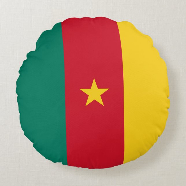 Patriotic Cameroon Flag Round Cushion (Front)