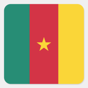 Patriotic Cameroon Flag Square Sticker