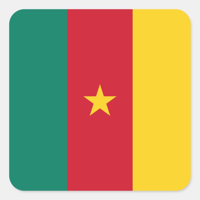 Patriotic Cameroon Flag Square Sticker (Front)