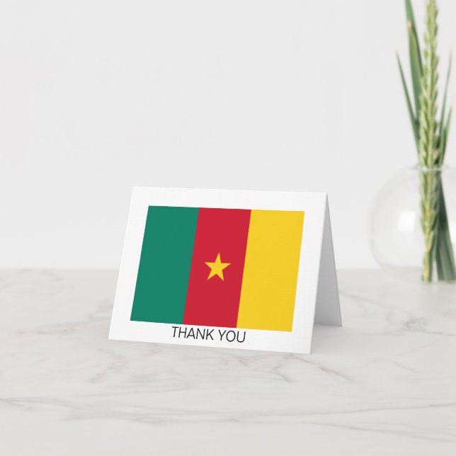 Patriotic Cameroon Flag Thank You Card (Front)