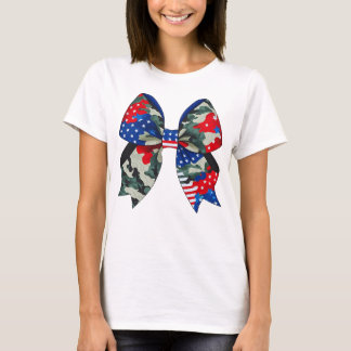 Patriotic Camouflage Bow Design - Stars and Stripe T-Shirt