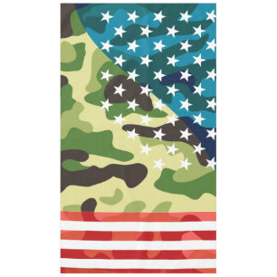 Patriotic camouflage pattern tablecloth