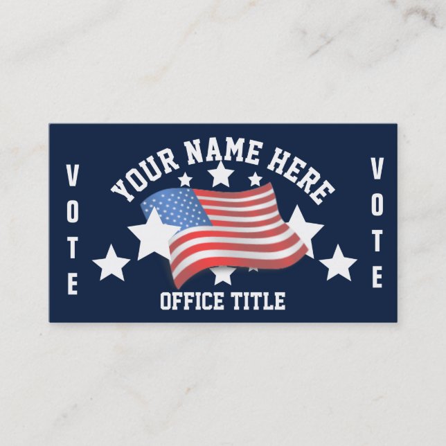 Patriotic Campaign Template Business Card (Front)