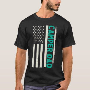 Patriotic Camper Camping Campground Dad American T-Shirt