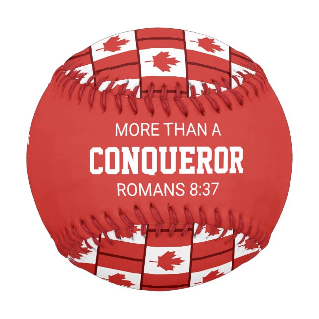 Patriotic CANADA Custom Scripture FLAG Baseball (Front)
