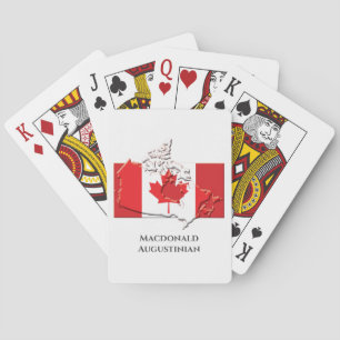 Patriotic CANADA FLAG MAP Personalised Playing Cards