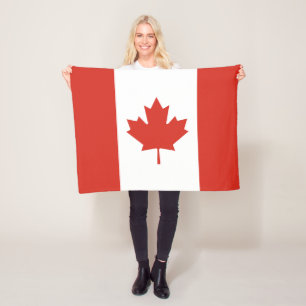 Patriotic Canadian Flag Fleece Blanket