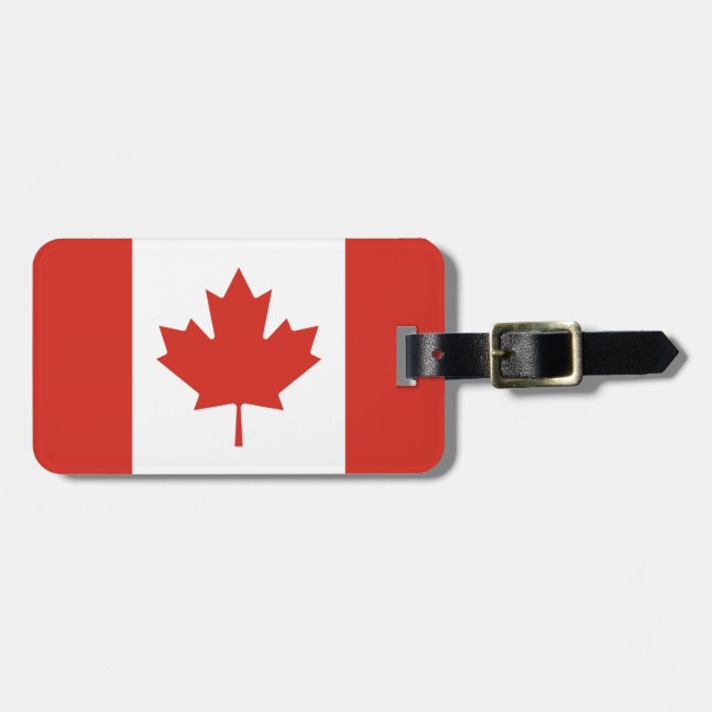 Patriotic Canadian Flag Luggage Tag (Front Horizontal)