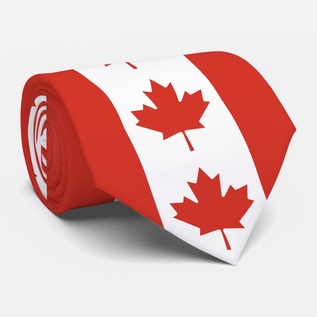 Patriotic Canadian Flag Neck Tie (Rolled)