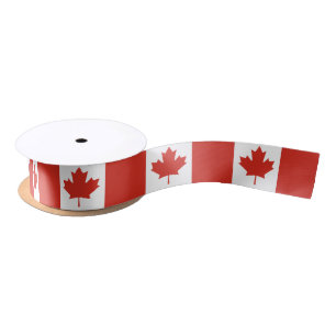Patriotic Canadian Flag Satin Ribbon