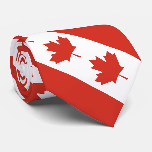 Patriotic Canadian Flag Tie (Rolled)