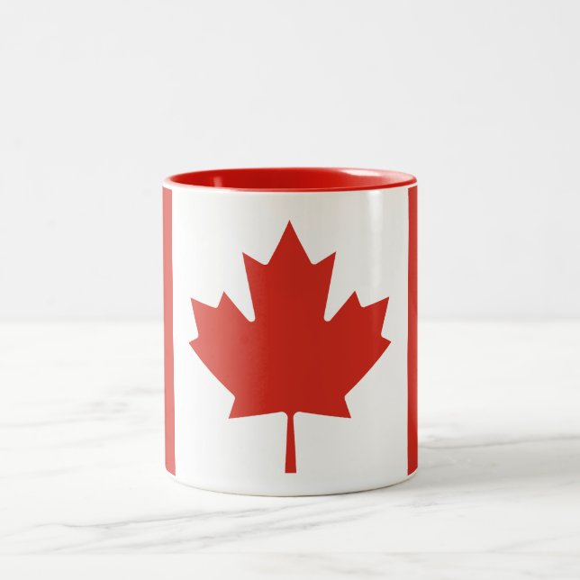 Patriotic Canadian Flag Two-Tone Coffee Mug (Center)