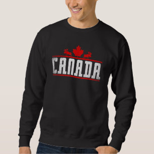 Patriotic Canadian Maple Leaf Country Moose Canada Sweatshirt