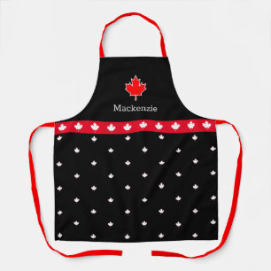 Patriotic Canadian Red and White Maple Leaf Apron