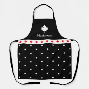 Patriotic Canadian Red and White Maple Leaf   BLAC Apron