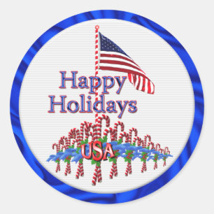 Patriotic Candy Canes Stickers