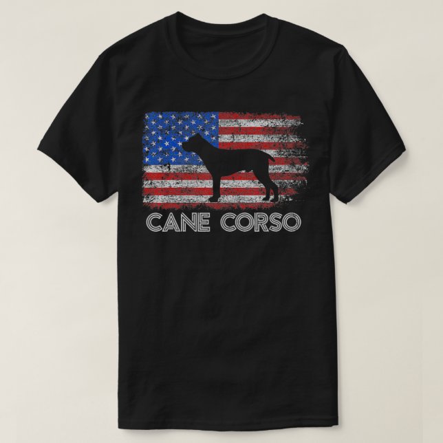 Patriotic Cane Corso American Flag Cane Corso 4th  T-Shirt (Design Front)