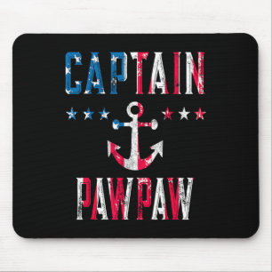 Patriotic Captain Pawpaw Vintage Us Flag 4th Of Ju Mouse Mat