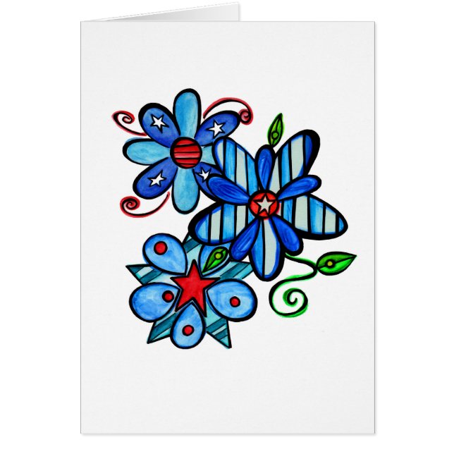 Patriotic Card - Blank Inside. SandiPants.com (Front)