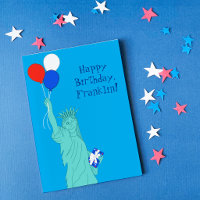 Patriotic Cartoon Statue of Liberty Birthday