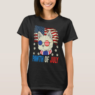 Patriotic Cat 4th Of July Usa Flag Sunglasses Cat  T-Shirt