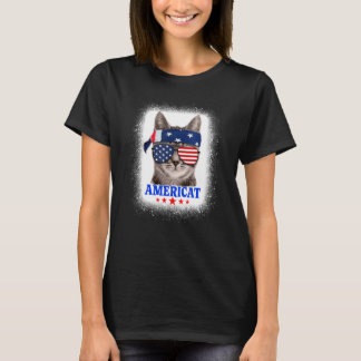 Patriotic Cat Americat 4th Of July T-Shirt