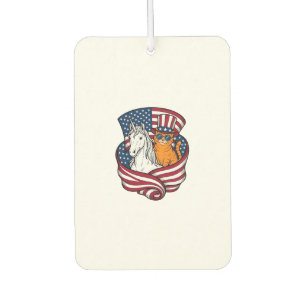 Patriotic Cat and Unicorn Vintage Vector Design_1 Car Air Freshener