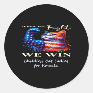 Patriotic Cat Classic Round Sticker