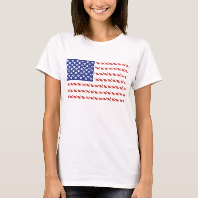 Patriotic Cat Flag T-Shirt (Front)