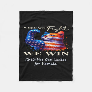 Patriotic Cat Fleece Blanket