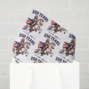 Patriotic cat horse tiled pattern July 4th  Tissue Paper