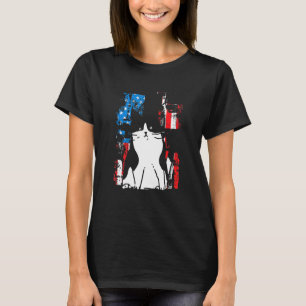 Patriotic Cat In A Tuxedo American Patriot Kitten T-Shirt