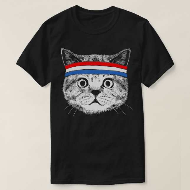 Patriotic Cat July Fourth  USA American Flag 4th o T-Shirt (Design Front)