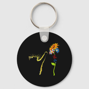Patriotic Cat Lover Patriotic Sungles Retro Key Ring