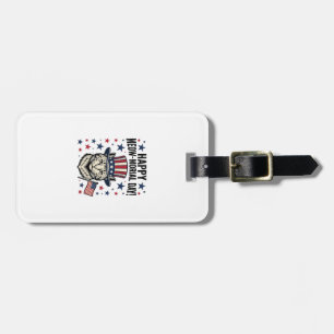 Patriotic Cat Meow-Morial Day Vintage Vector Desig Luggage Tag