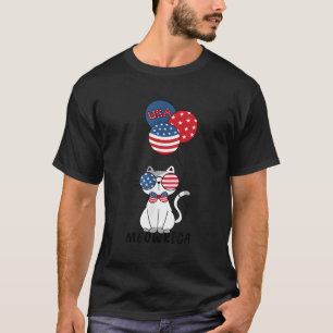 Patriotic Cat Meowica 4Th Of July Kitten T-Shirt