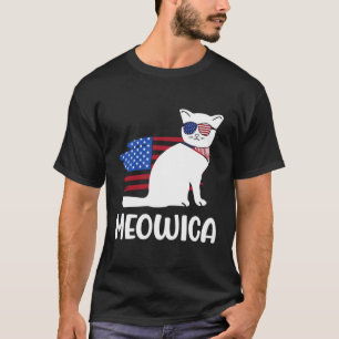 Patriotic Cat Meowica 4Th Of July Kitten T-Shirt