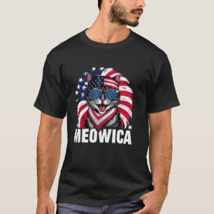 Patriotic Cat Meowica AF 4th of July USA American  T-Shirt