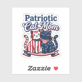 Patriotic Cat Mum Funny American Flag 4th of July 