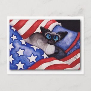 Patriotic Cat Postcard